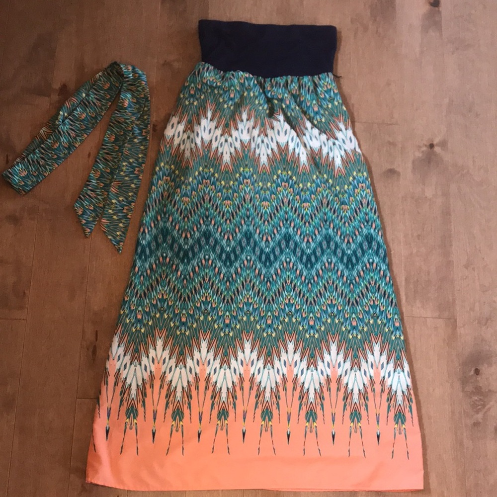 Summer Strapless Maxi Dress